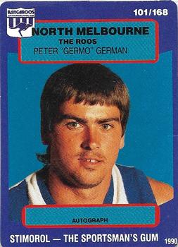 1990 AFL Scanlens Stimorol #101 Peter German Front